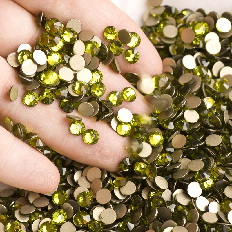 

YANRUO 2058NOHF All Sizes Rhinestones Olivine Non Hot-Fix Strass Crystals Glue on Accessories Crystal Handicraft Accessories