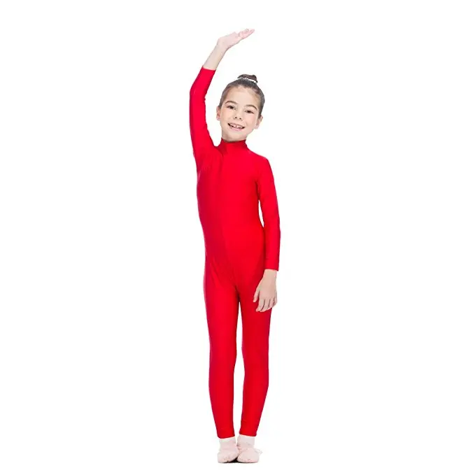 SPEERISE-Mono de Ballet con cuello simulado para niñas, leotardo de gimnasia de longitud completa, Ropa de baile, 3 a 12 años