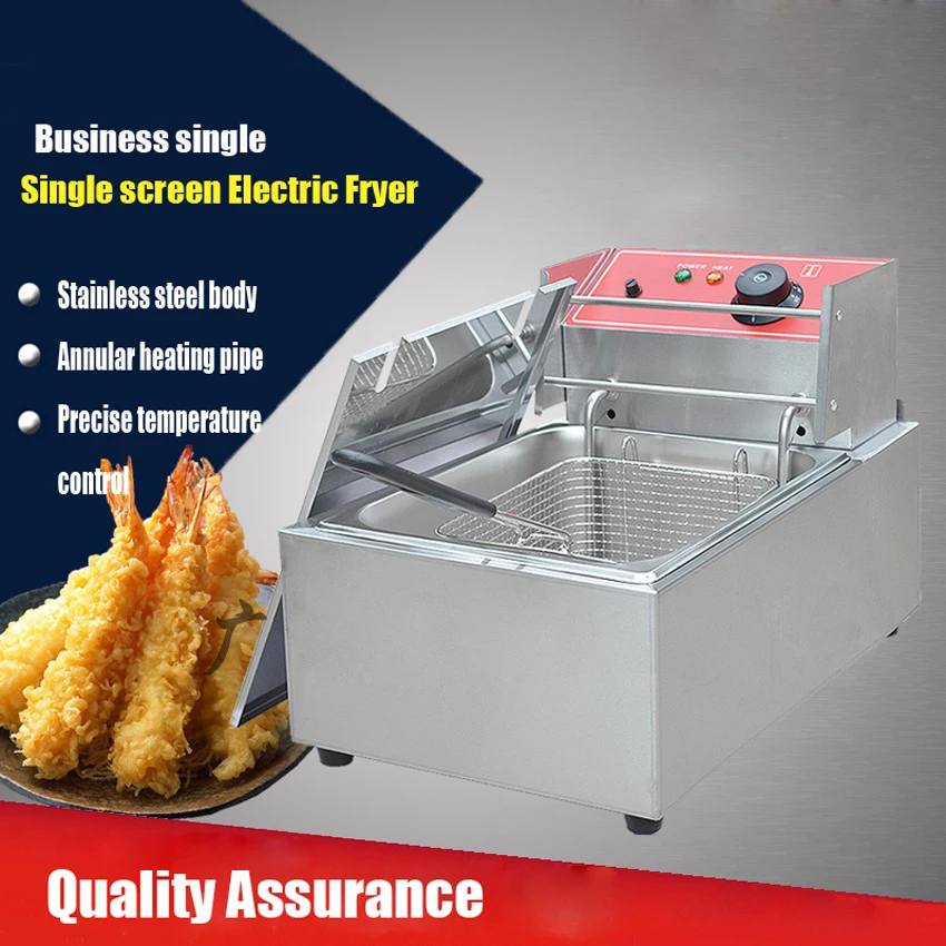 

1PC Single cylinder electric fryer, commercial fryers, donut machine, french fries machine, fried chicken fryer fries machine