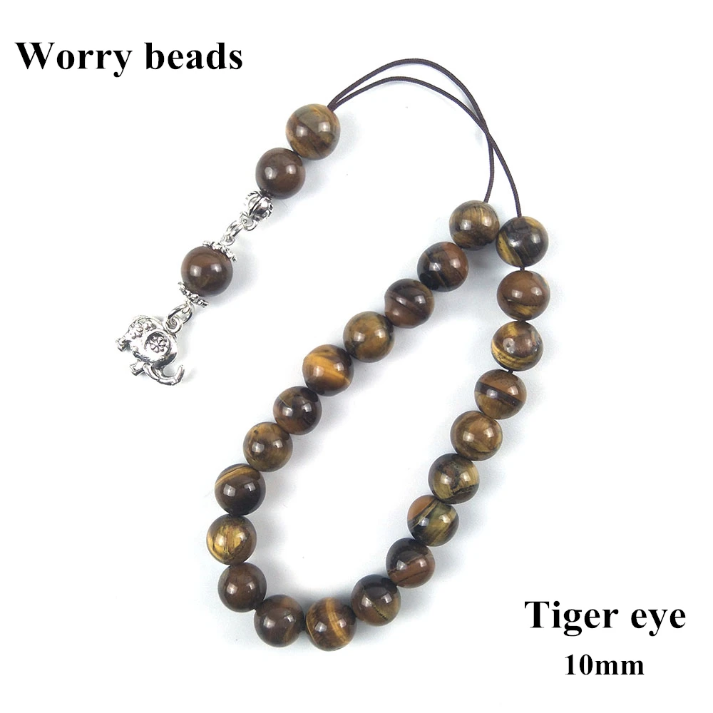 10mm Tiger eye Muslim Prayer Beads Islamic Tasbih Allah Prayer Tesbih Islam Misbaha worry beads