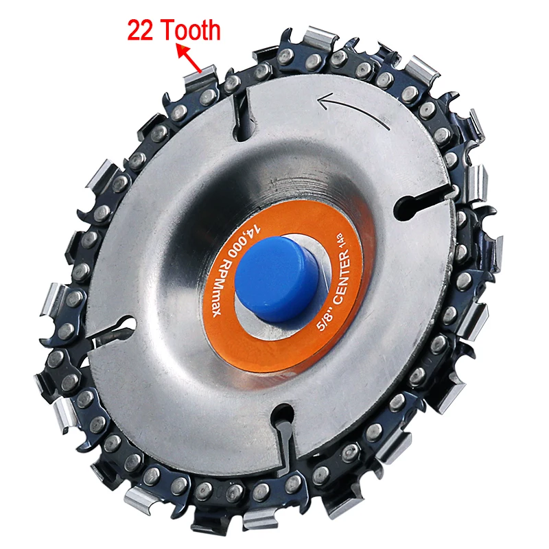 Disco y cadena de amoladora de 4 pulgadas, cadena de corte abrasivo fino de 22 dientes para amoladora angular 100/115