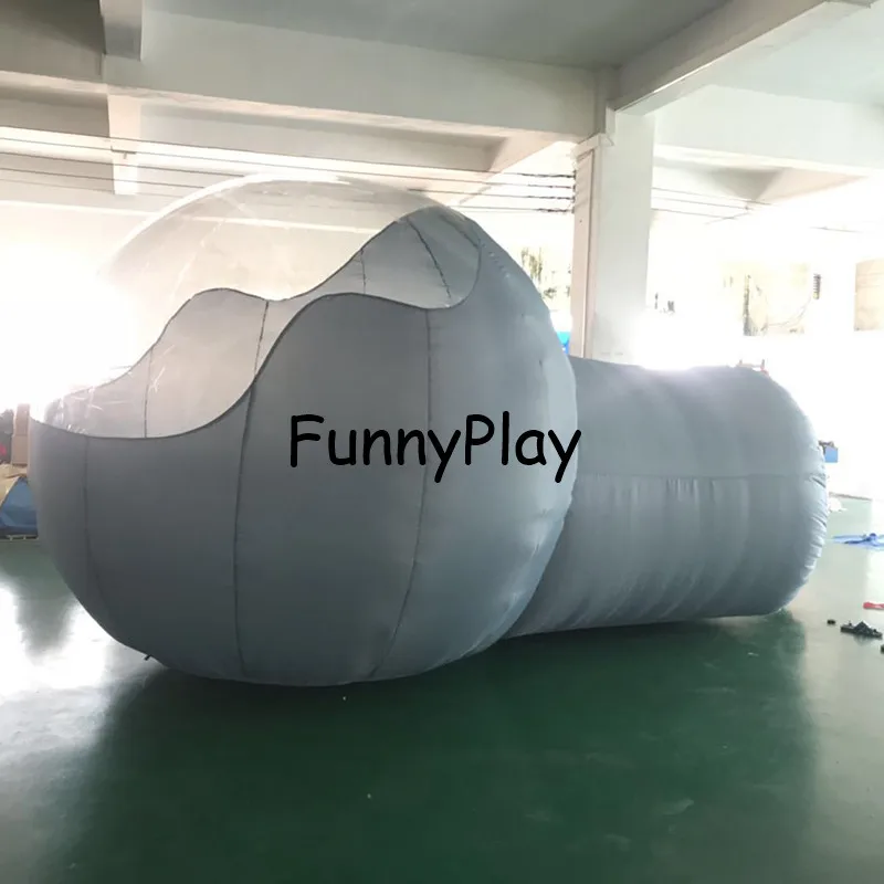 Tienda de campaña de burbujas para la familia, carpa de descontaminación con bomba, inflable, transparente, gris claro