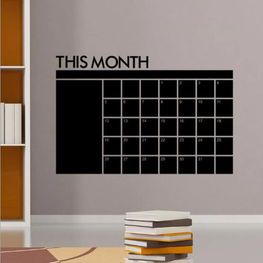 Imagem -06 - Pacote Criativo Removível 60cmx92cm Mês Calendário Plaina Quadro Negro para Papelaria Escolar & Escritório & Casa Unidade