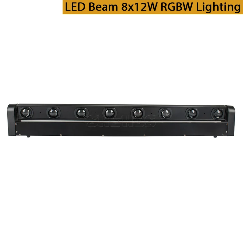 SHEHDS 8x12 w Beam Moving Head RGBW 4in1 Bar Licht Voor DJ Disco Bruiloft Podium Lichteffect Professionele DMX 512 Podium Licht - afbeelding 1