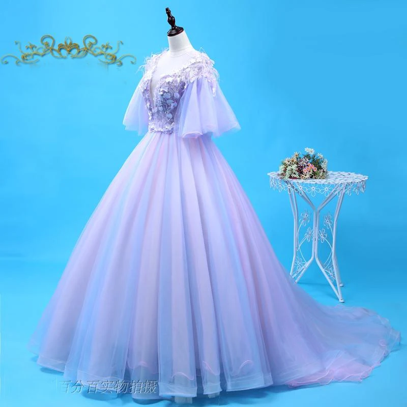 100%reall butterfly sleeve light ball gown medieval dress Renaissance gown queen Victorian dress/Marie Antoinette/ Belle Ball