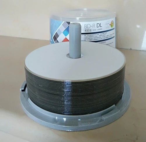 Bluray-disco BD-R de 50GB, dispositivo de impresión de inyección de tinta, Bluray, DVD, BDR, 50g, velocidad 1-6X, 50 piezas/barril