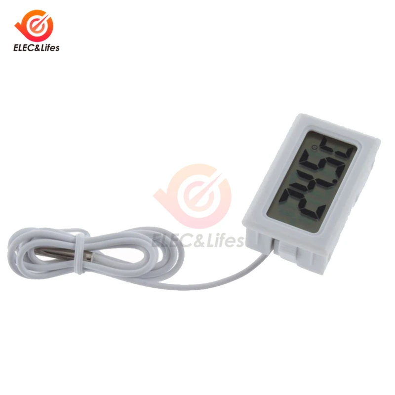 LCD Digital Indoor Outdoor Thermometer Fridge Freezer Temperature Sensor Meter Refrigerator Aquarium Tank 1M 2M 3M 5M Probe