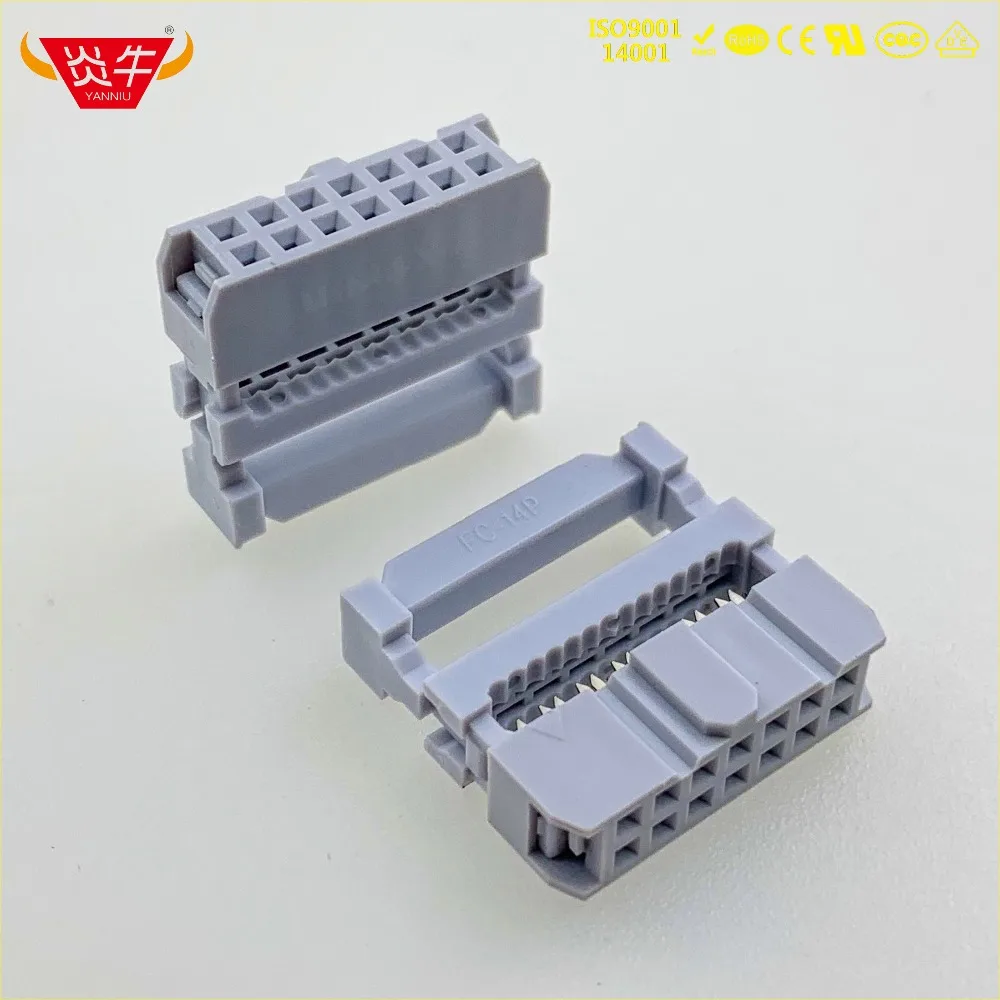 

FC-14P Female 2.54mm PITCH 14PIN IDC SOCKET CONNECTORS ISP JTAG HEADER FOR FLAT RIBBON CABLE SAMPLE NEXTRON YANNIU