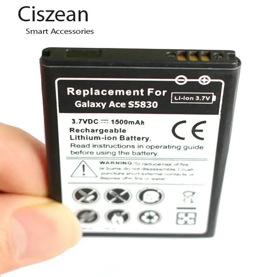 Сменный аккумулятор для Samsung Galaxy Ace S5830, S5830i, S5830T, I569, I579, Gio, S5660, S5670 Pro, B7510, 1x1500 мАч, EB494358VU