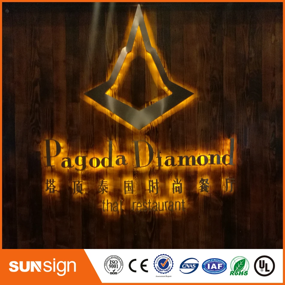 

Stainless steel backlit sign shop front Signage LED 3D illuminated letters signs for Advertising customized