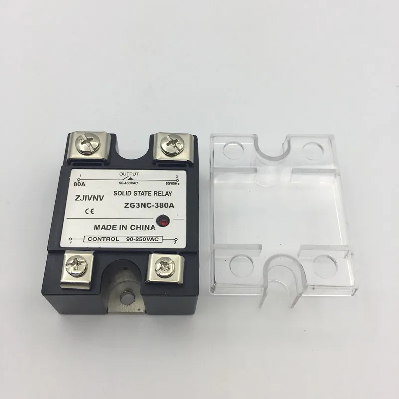 1 PC single phase AC-AC 80Amp Solid state relay 90-480VAC/80~250VAC ZG3NC-380A 1 phase AC SSR High quality