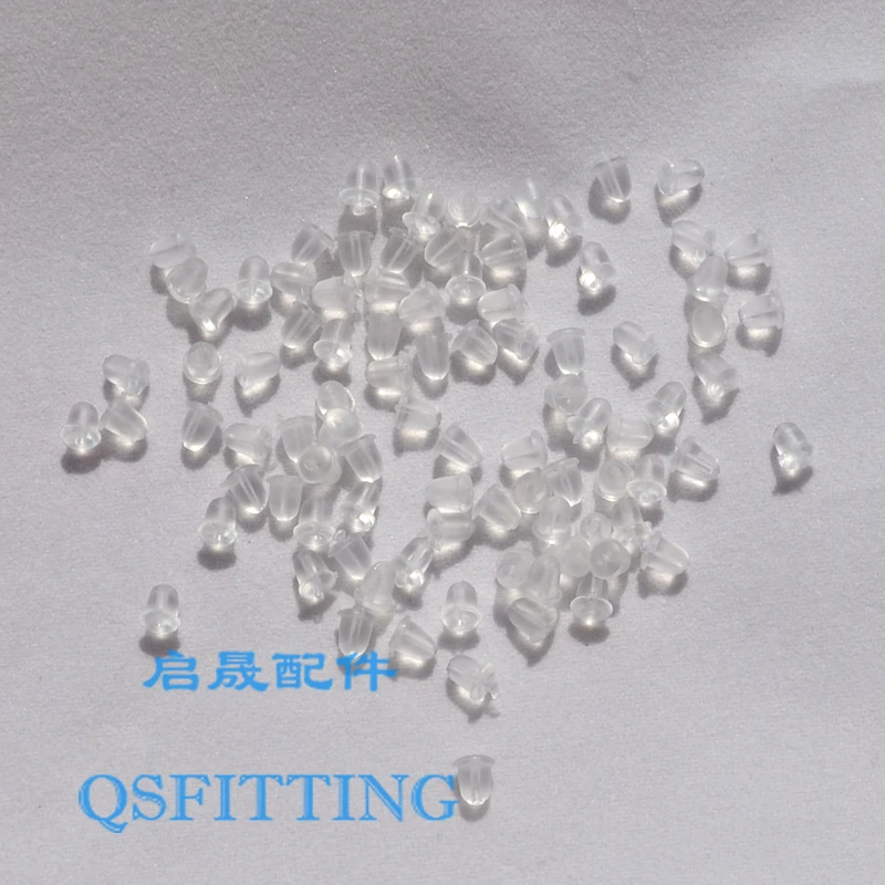 

200pcs/lot DIY fashion jewelry Making Accessory Rubber Earplugs Earring Back Transparent Color earring accessories