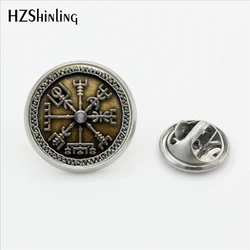 2017 New Glass Dome Collar Pin Vegvisir Viking Compass Lapel Pins Vintage Butterfly Stainless Steel Clasp Pin Jewelry