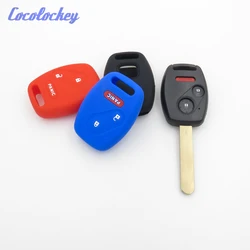 Cocolockeyシリコーン車のキーカバーフォブケーススキンセット3ボタンホンダフィット洞察シビックアコードレスホルダー2 + 1ボタン