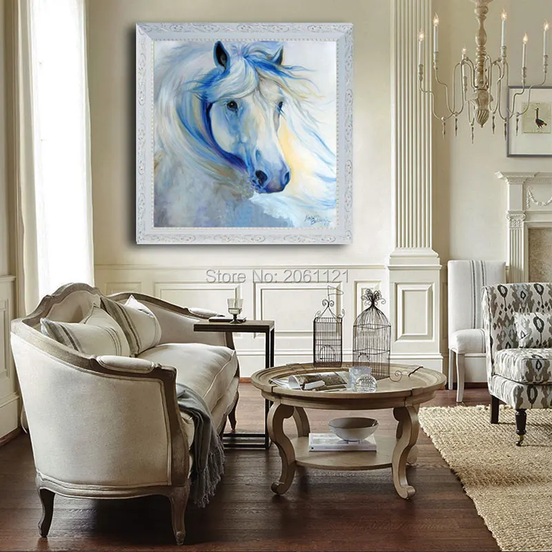 

Hand Painted Abstract Art Oil Paintings On Canvas cute funny animal picture painting horse wall Picture for kid room Decoration