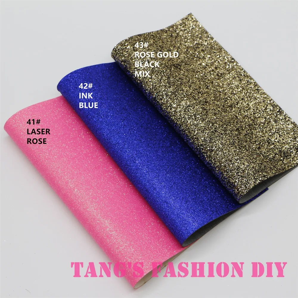 23PCS---20X22CM DIY Hair Bow Material Glitter Synthetic Faux PU Leather