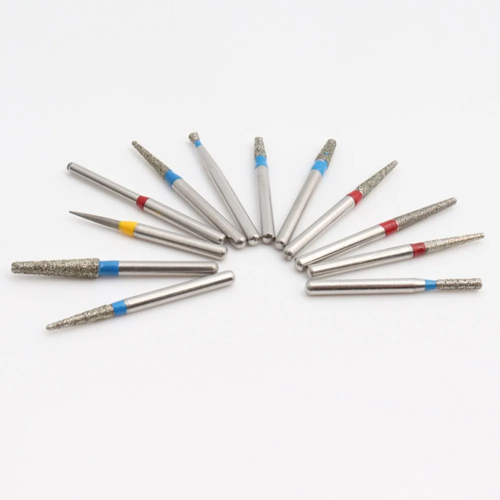 1 Kit(12pcs) Dental Inlay Preparation Diamond Burs Drill Kit Dentists Professional