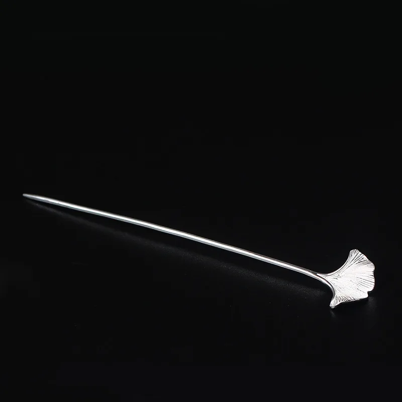 Amxiu  Ginkgo Biloba Hair Sticks 100% 925 Sterling Silver Hair Accessories Handmade Jewelry For Women  Gift