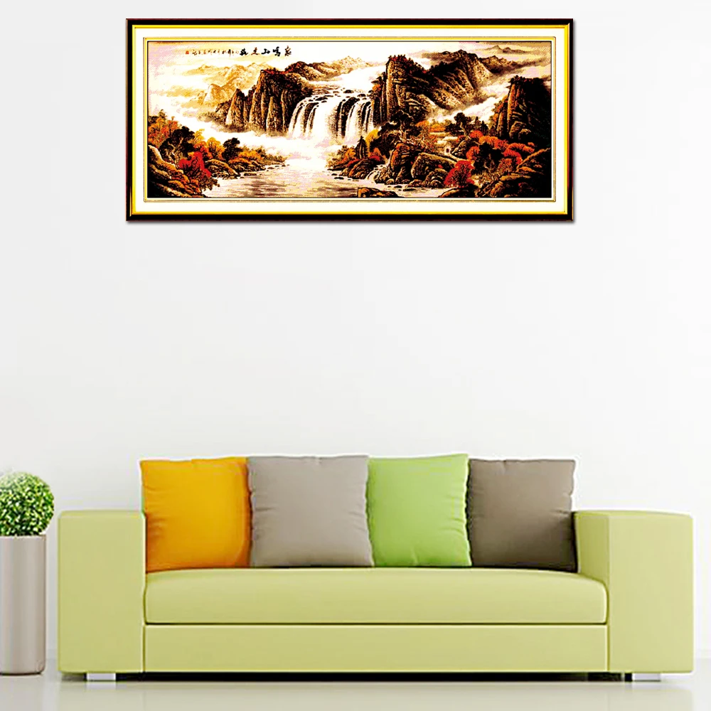 

Набор для вышивки крестиком Joy Sunday, Счетные штампованные кленовые листья F034, по всей горе Фэнминг, ландшафтный домашний декор, осень