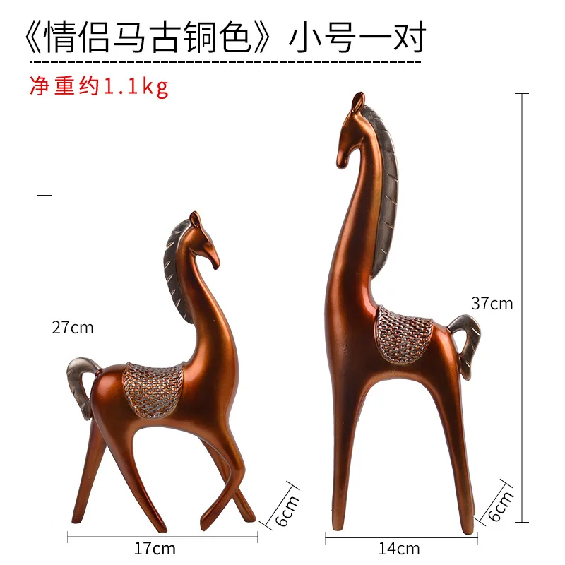2pcs Set Resin Crafts, Scandinavian Household Crafts, Horse Ornaments, Wedding Gifts, Creative Gifts  Home Decoration Figurine
