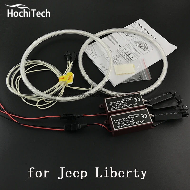 HochiTech ccfl angel eyes kit white 6000k ccfl rings headlight for Jeep Liberty KJ 2000 2001 2002 2003 2004 2005 2006 2007