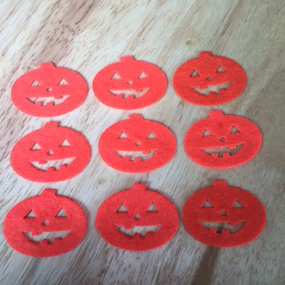 80pcs 30*37mm Halloween's pumpkin Applique Patches Felt Accessories party decoration DIY Craft Scrapbooking C121