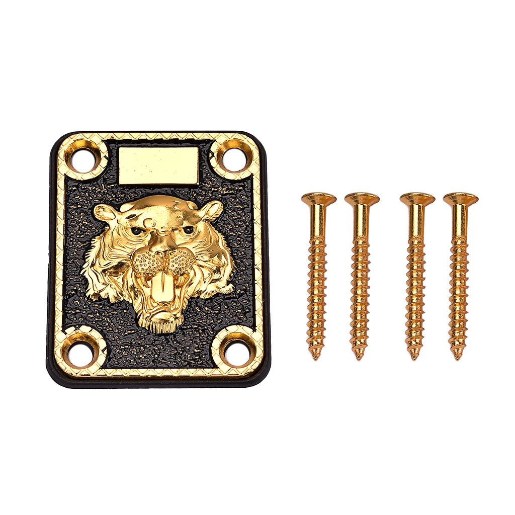 Tooyful 1 Set Guitar Neck Plate with Screws Gasket for Electric Guitar Replacement DIY Parts UNIQUE COOL