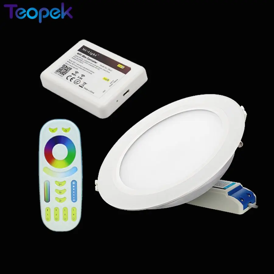 

Mi.Light 12W RGB + CCT LED Downlight Dimmable with Driver FUT066 +2.4G Wireless RF 4-Zone RGB+CCT Touch Remote+WL-Box1 Wifi