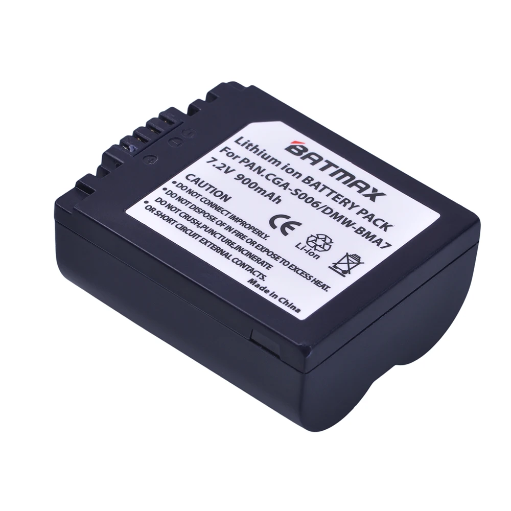 900mAh CGA-S006 DMW-BMA7 CGR-S006E Battery for Panasonic Lumix DMC-FZ7 FZ8 FZ18 FZ35 FZ28 FZ38 FZ30 Cameras