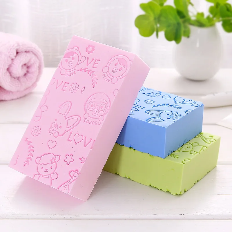 Cute Cartoon Bath Sponge Super Cleaner Multifunctional Massage Shower Cleaning Sponge Exfoliating Body Cleaning Scrubber Eponge