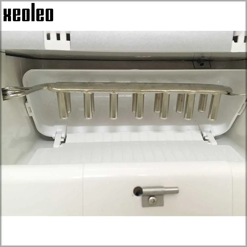 Xeoleo Pembuat Es Mini Komersial Mesin Pembuat Es 20Kg/24 Jam Penyimpanan 1.4Kg Mesin Es Tipe Peluru Bundar untuk Teh Gelembung/Kopi/Bar