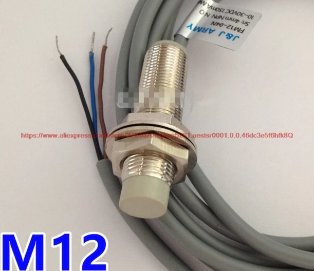 M12 proximity switch DC three-wire 24V npn normally open counting sensor probe waterproof with light sensor