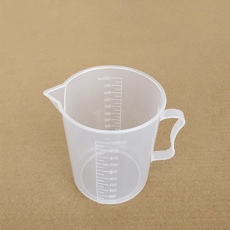 With handle plastic beaker in low form ,Capacity 1000ml,Plastic measuring cup,Laboratory plastic beaker with handle