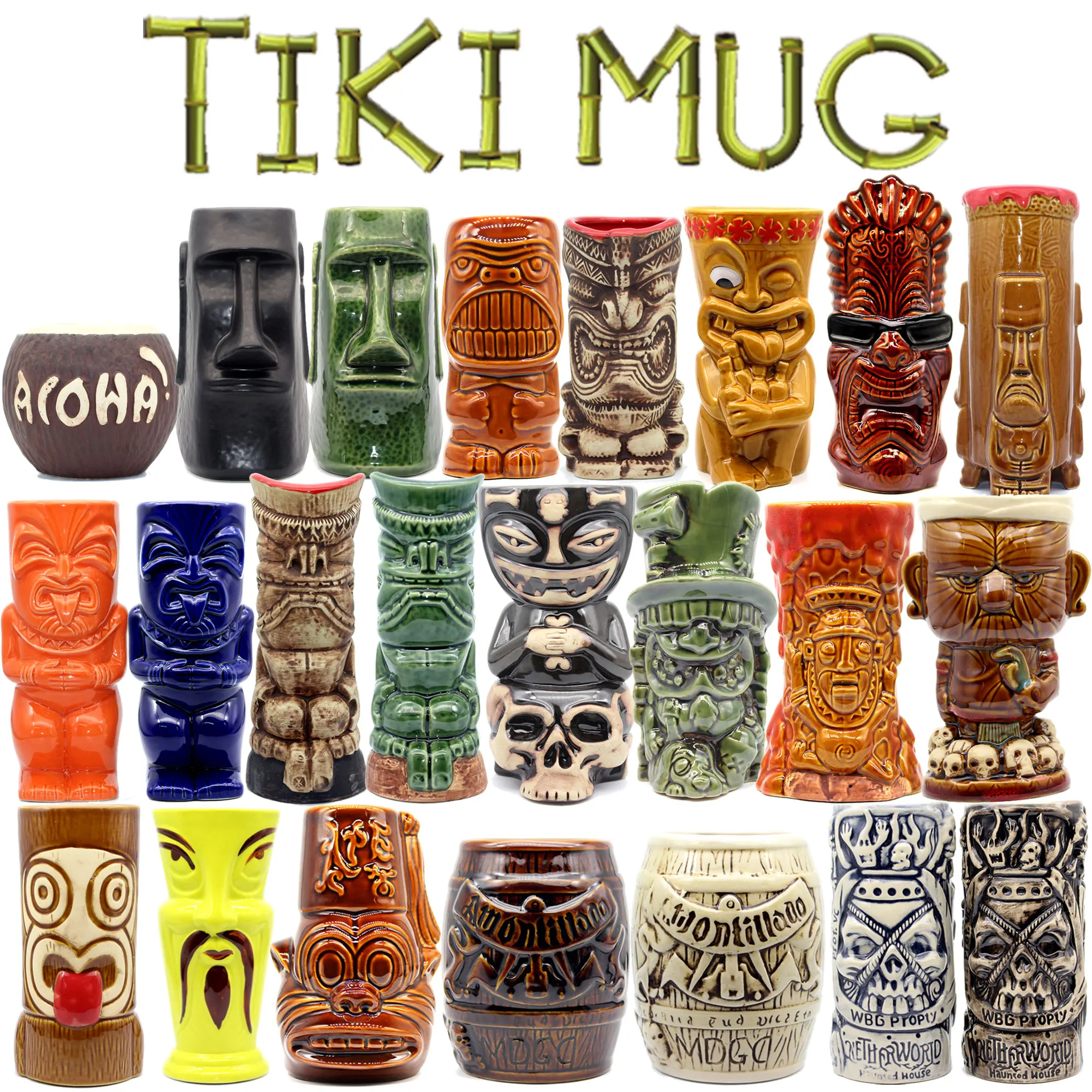 Tiki bar tiki MUG tiki keller Hawaii cocktail glass Martini ceramic mugs