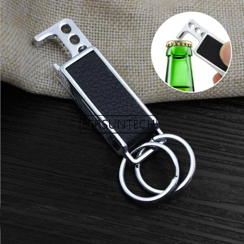 

Creative Rotatable Leather Key Chain Metal Car Key Ring Man's Strap Keychain Tool Keyring Bottle Opener