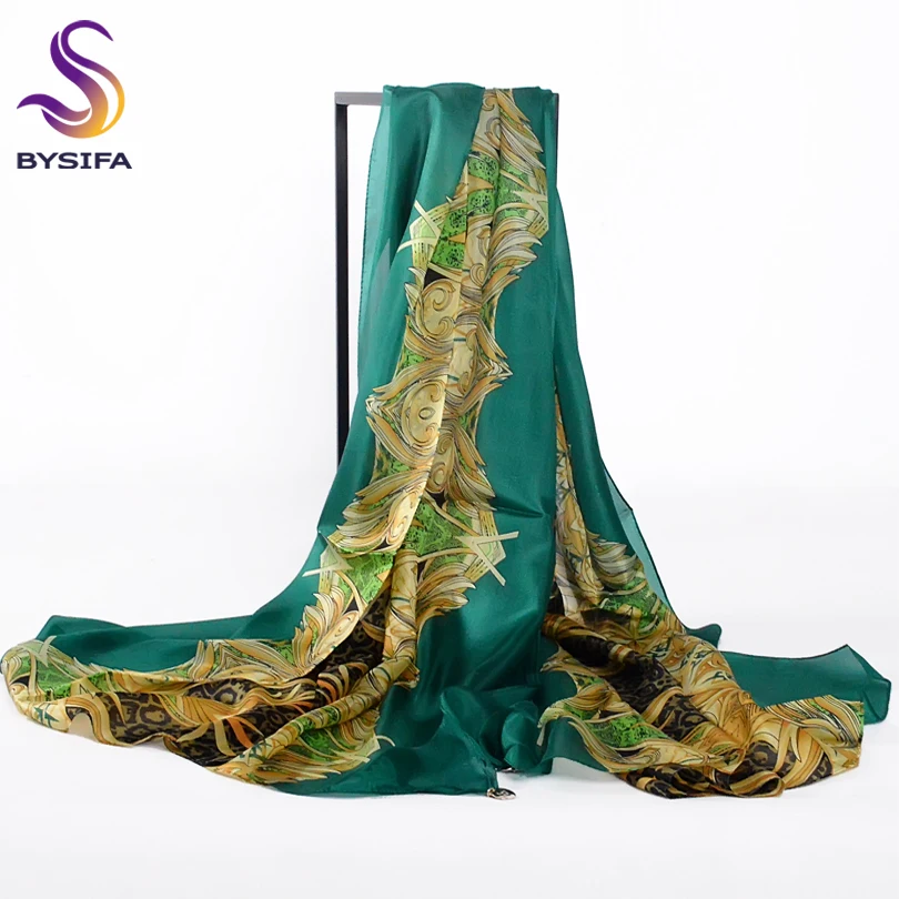 

[BYSIFA] Women Pendant Silk Long Scarf Shawl Bufandas New Brand Autumn Winter 100% Mulberry Silk Top Grade Silk Scarves Wraps