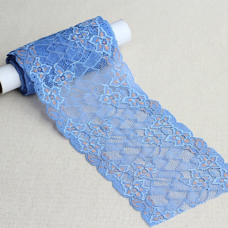 MLAEY 2Yards Blue Exquisite Elastic stretch Lace Trim High Quality Lace Fabric DIY Craft&Sewing Dress Clothing Accessories