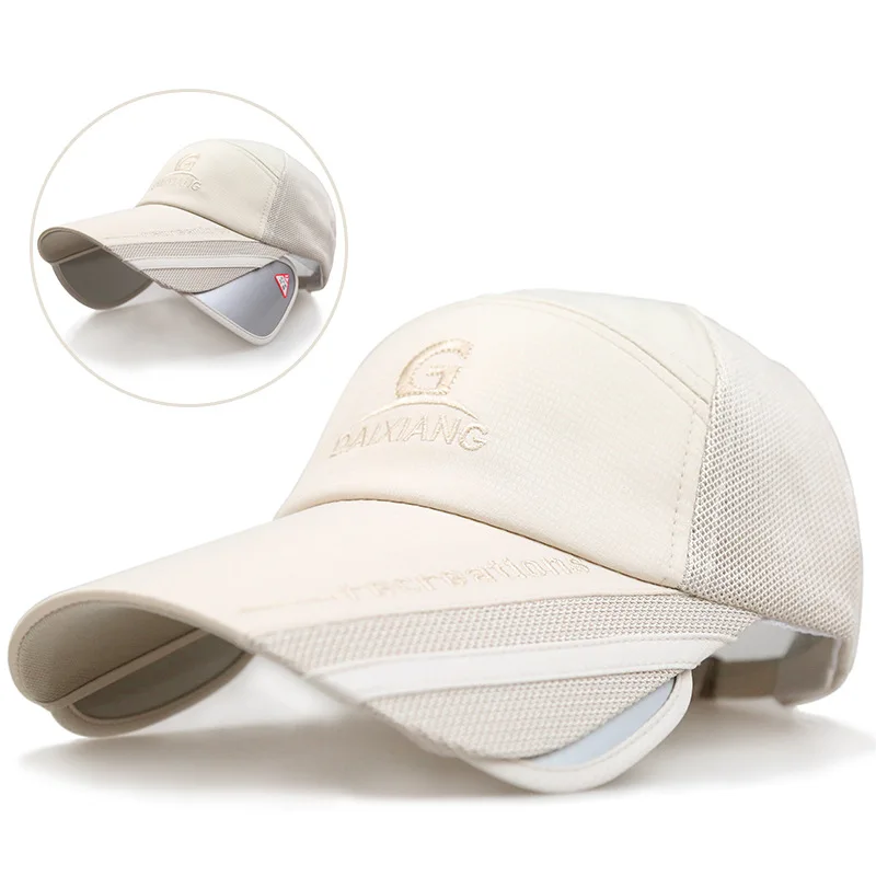 2019 Summer Outdoor Baseball Cap Retractable Anti-UV Breathable Quick Dry Hat Sun Protection Adjustable Visor Men Women