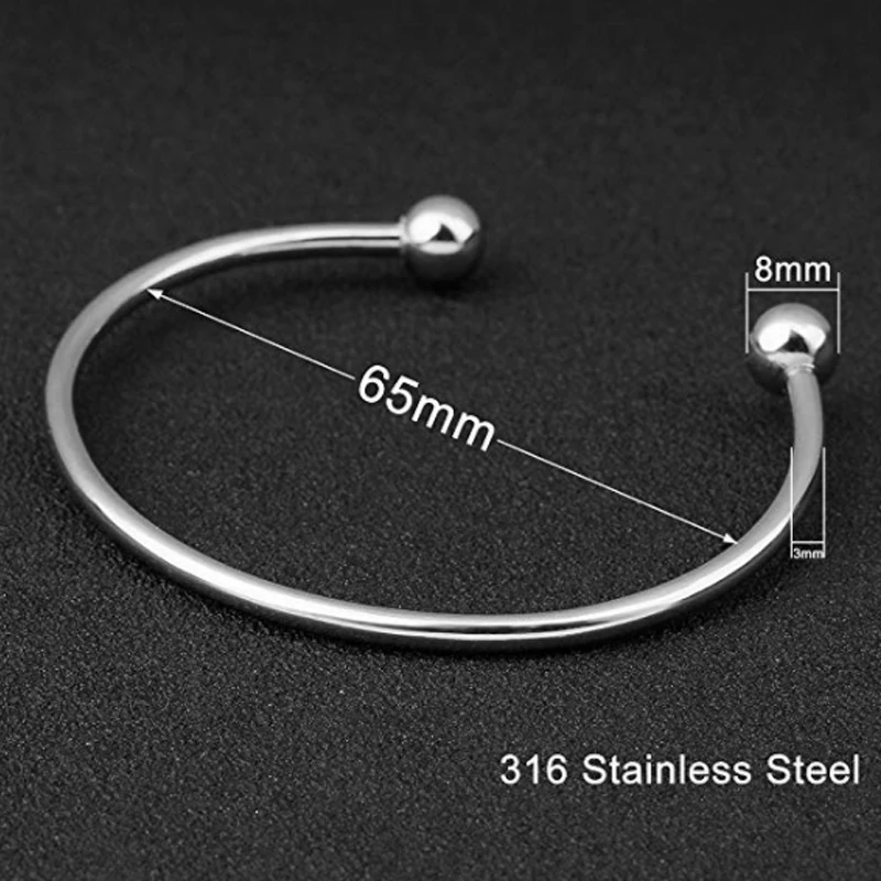 Women Stainless Steel Starter Bracelet Bangle DIY Jewelry Fit Charm Beads Drop Shipping