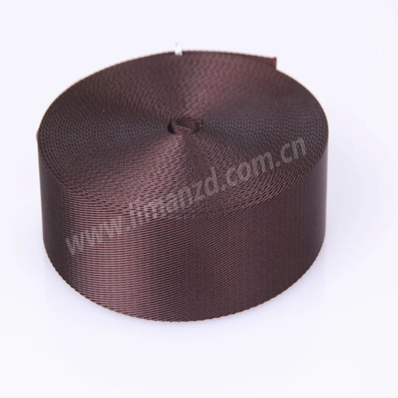 1.5 Inch Twill Nylon Tape Webbing,Twill Ribbon Coffee Color 1.6mm Thickness