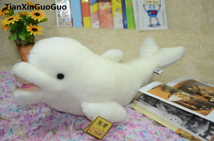 

high quality goods about 40cm lovely white dolphin plush toy cartoon dolphin soft doll birthday gift s0043