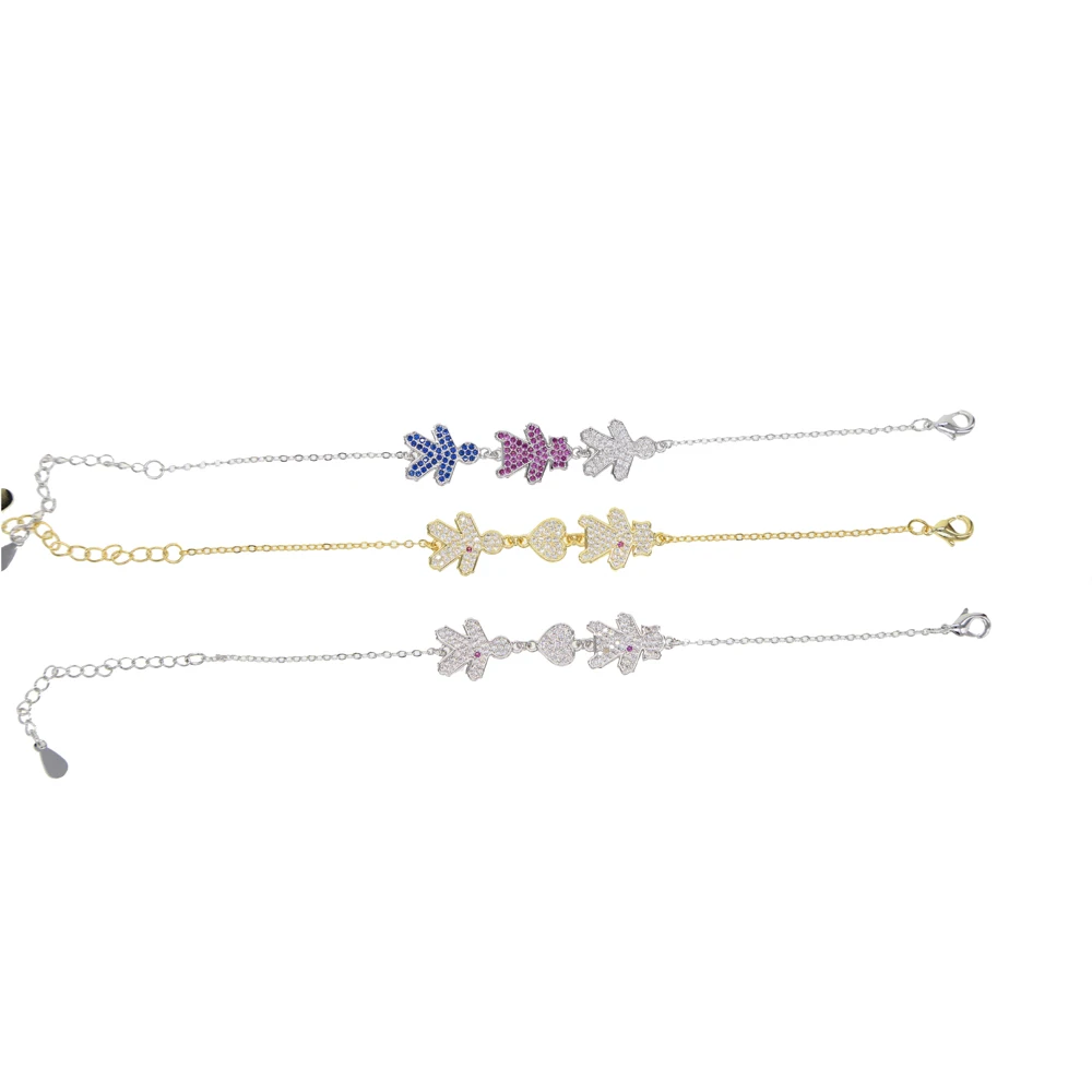 3 Boy Girl Bracelet silver color color Adjustable size chain boys and girls Bangles For Child Birthday Family Gifts