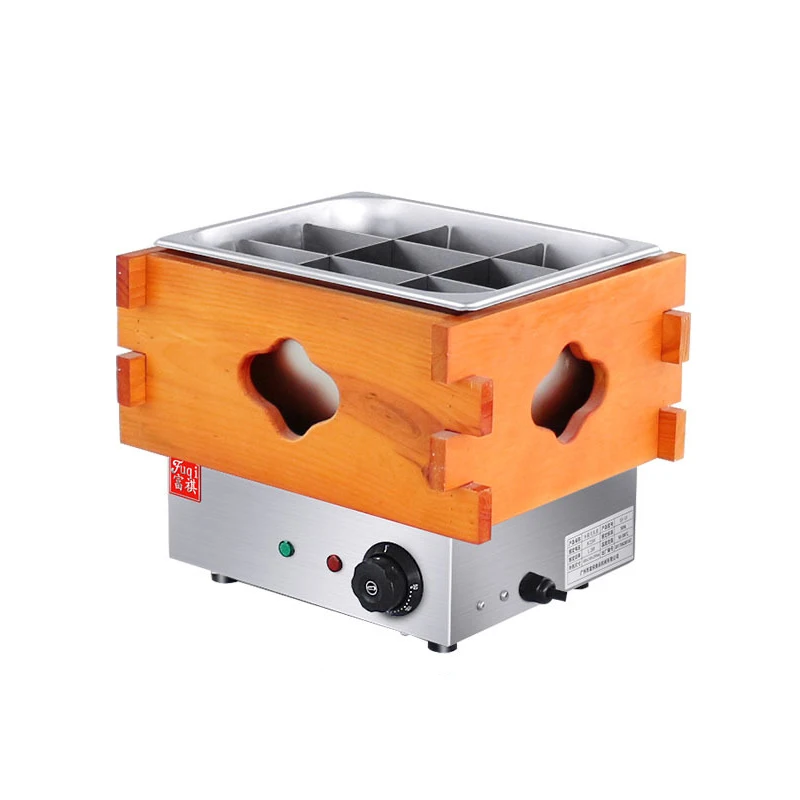 

EH-10 Wooden Box Single Pot Oden Machine Convenience Store String Fragrant Equipment 9 Grid Electric Oden 220V