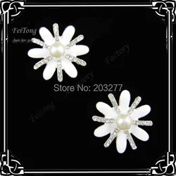 Bouton de fleur en métal, 36 pièces/lot, 2.5CM de diamètre, accessoire de mode, livraison gratuite