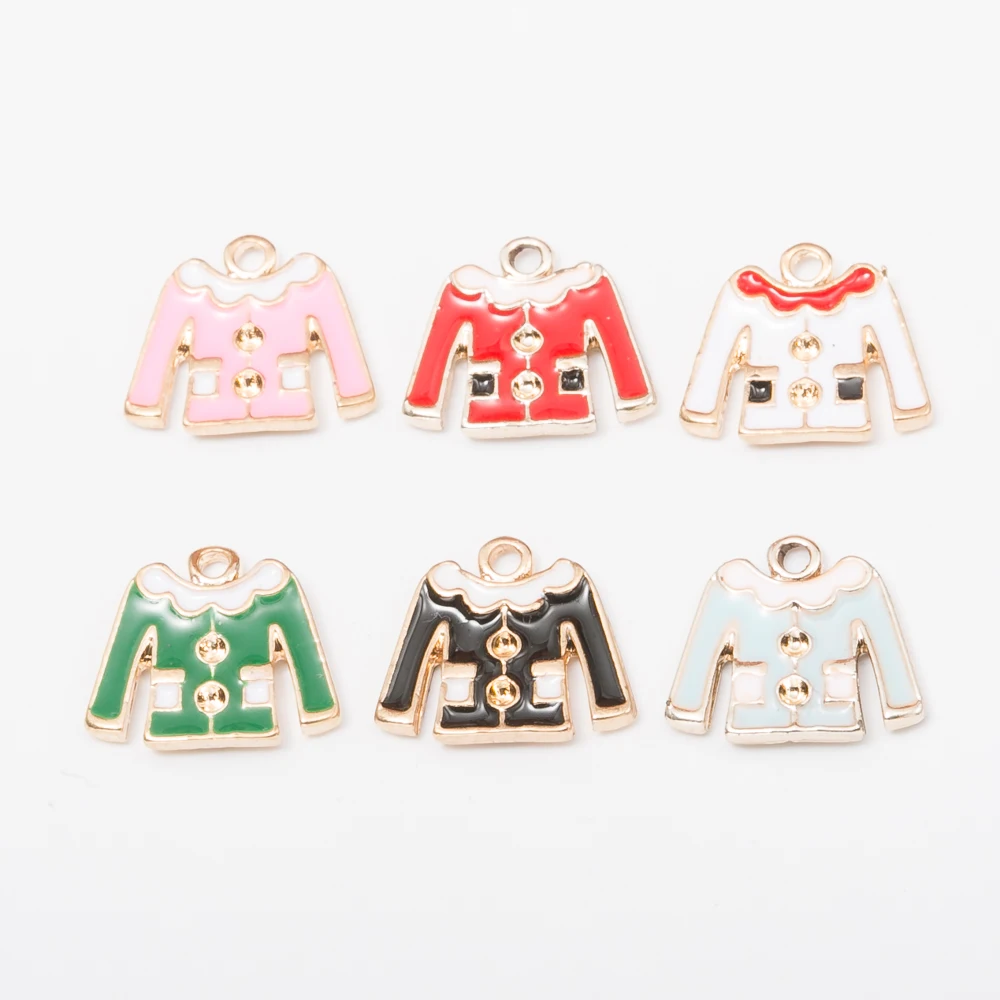 

24pcs Vintage Metal clothes enamel charms for Jewelry Making 4599