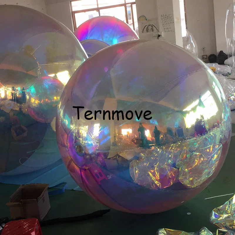 inflatable mirror ball for hang, advertising ceiling hanging inflatable reflective balloon balls wedding Decoration