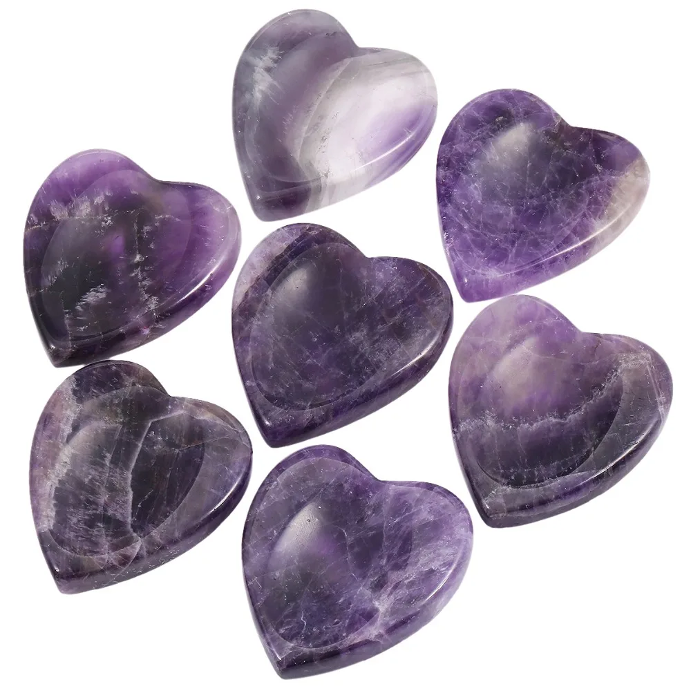 TUMBEELLUWA 1Lot (2Pc) Heart Shape Thumb Worry Stone Palm Stones for Anxiety Chakra Reiki Healing Crystal