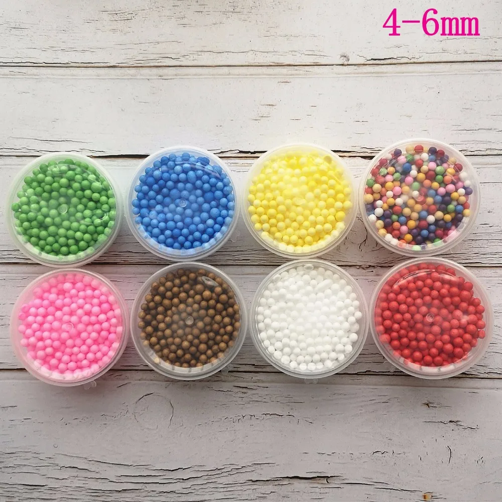 3 Boxes 4-6mm DIY Slime Supplies Box Snow Mud Particles Nail Decoration Accessories Slime Foam Beads Filler Mud Ball Toys