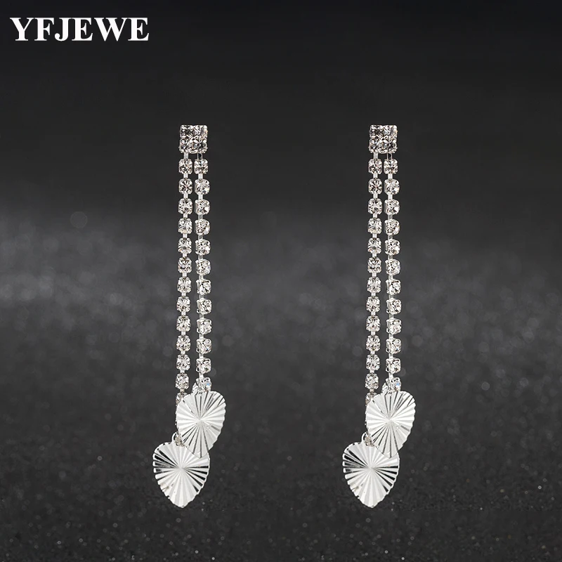YFJEWE New Arrivals Triangular Crystal Dangle Earrings Women Wedding Earring Fine Cute Jewelry E559