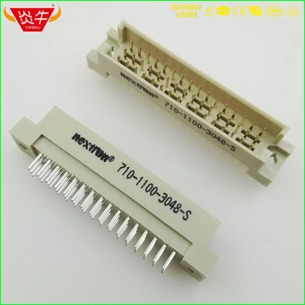 50Pcs 348 DIN41612 DIN CONNECTOR 710-1100-3048-S 3*16P 48PIN MALE STRAIGH PINS EUROPEAN SOCKET 9001-17481COOA NEXTRON